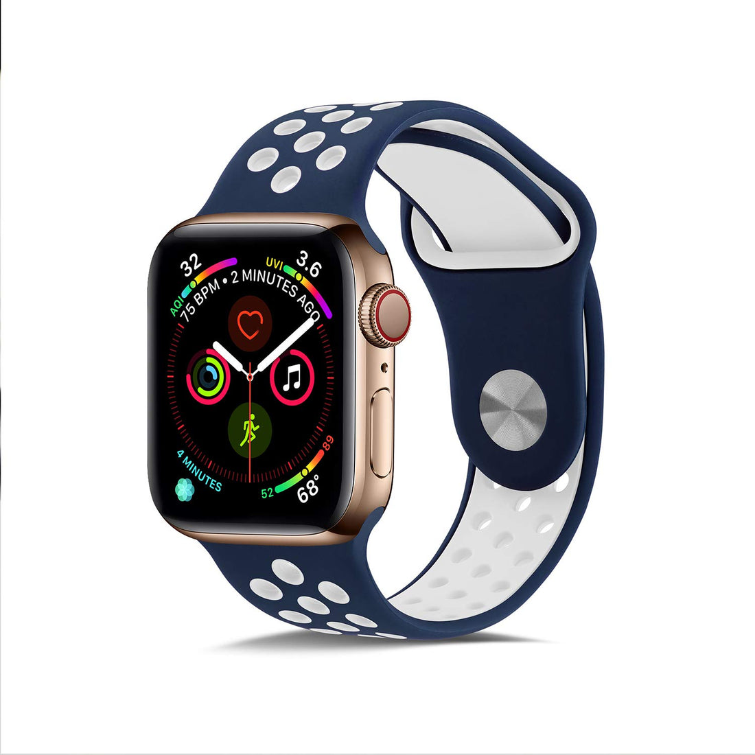 Compatible for Apple Watch Band 38mm 40mm,Jxh-Life Soft Silicone Sport Band Replacement Wrist Strap for iWatch Series 4/3/2/1,Nike+,Sport,Edition, Blue/White