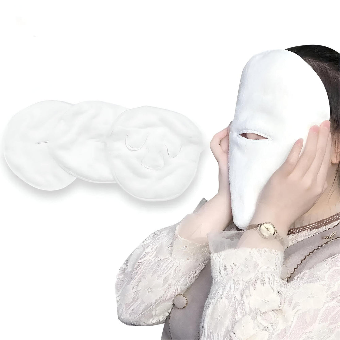 Facial Steamer Towel Mask Reusable Facial Mask Perfect for Hot and Cold Compress Therapy, Face Moisturizer, Anti-Aging Treatment,