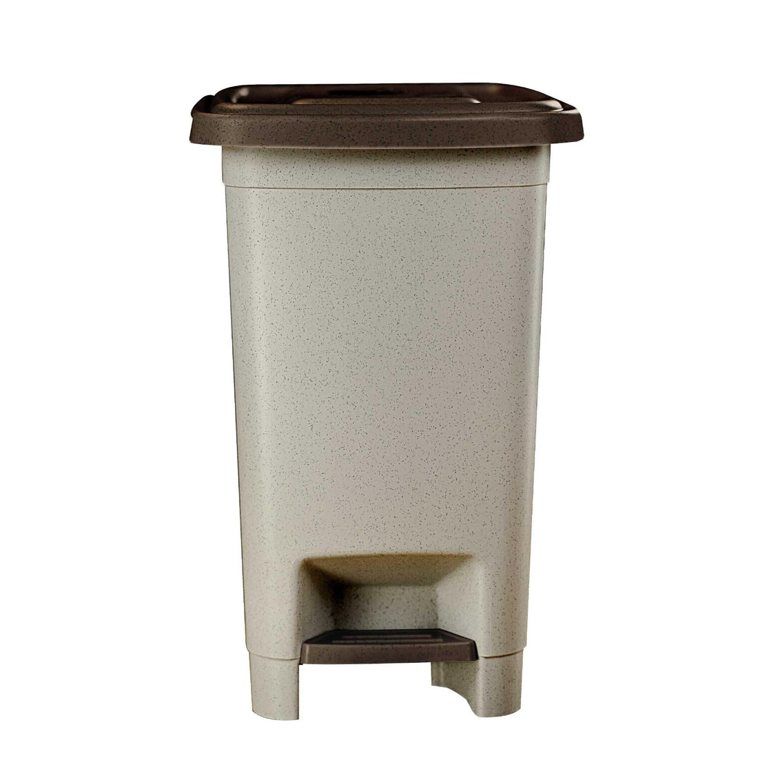 Aksa Slim Trash Bin 40 Liter Beige With Brown Lid