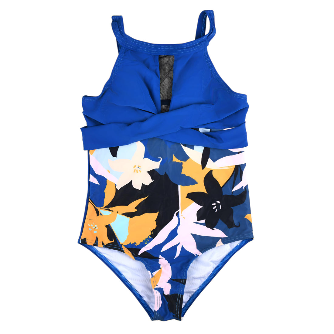 Mix&Max Girls Sleeveless Swimsuit Printed Flowers One Piece Swimsuit