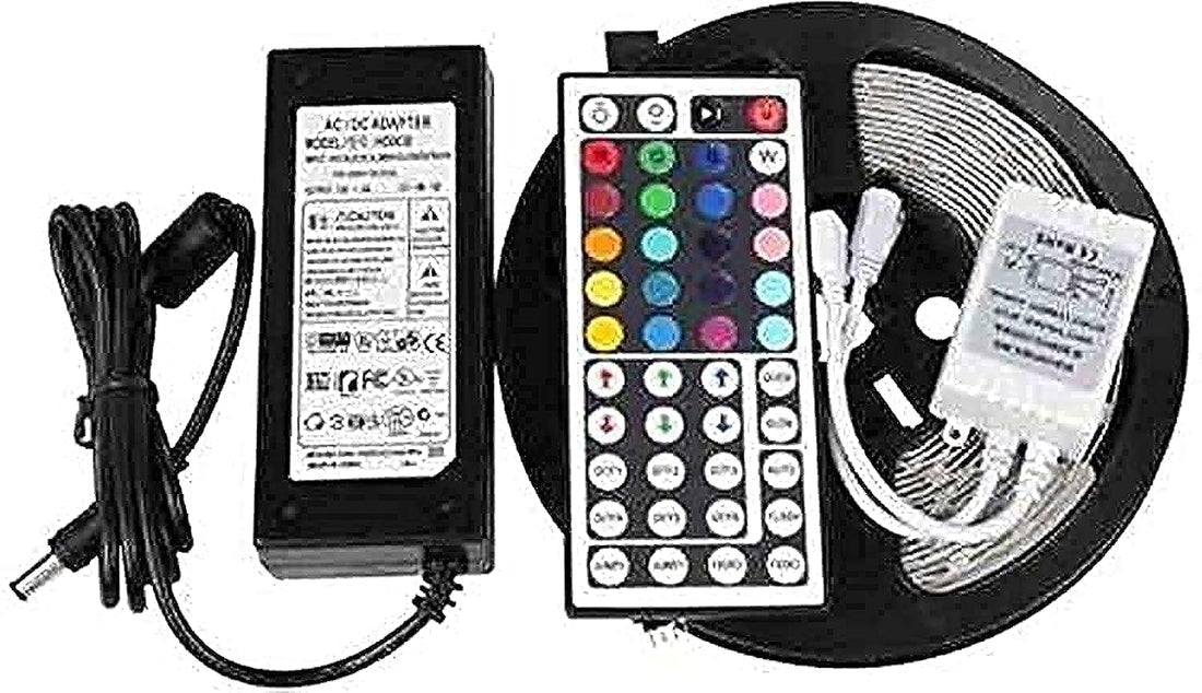 5M LED Light Stripe of 270 bulbs with remote control and charger W/RGB, Water Resistant, Multicolour