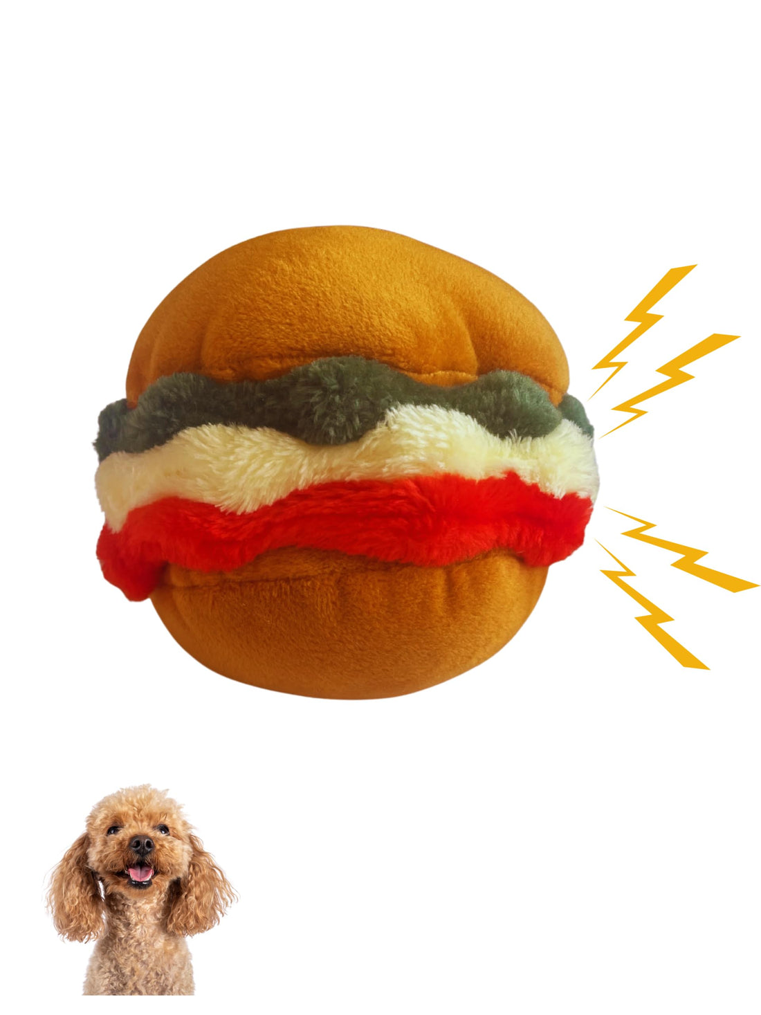 burger dog toy plush squeaky chew toy for dogs stuffed hamburger funny pet play toy durable soft plushie small medium large dogs cute interactive food shaped dog toy chew squeaker puppy gift