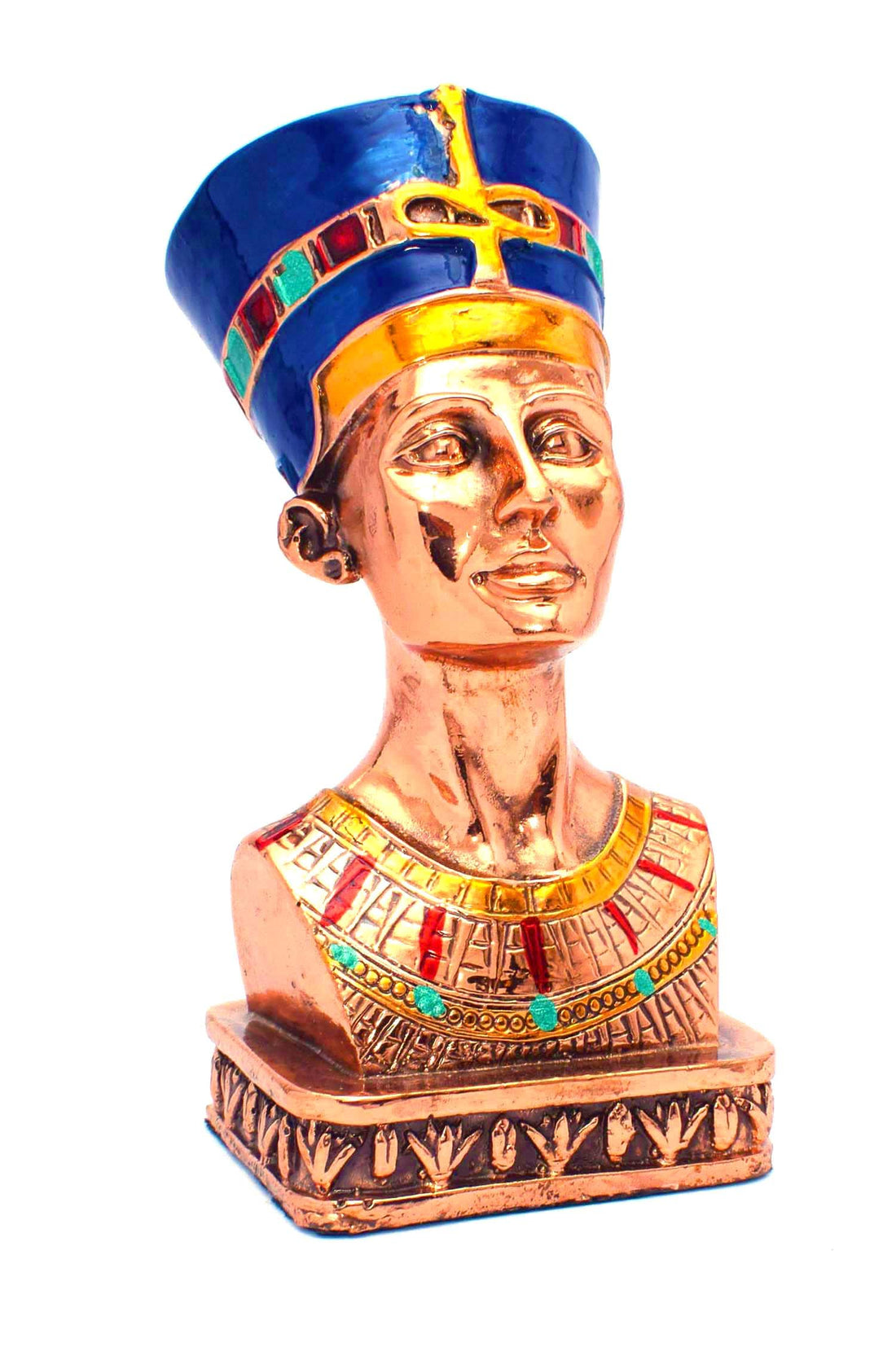 immatgar pharaonic Decorative Egyptian Nefertiti Statue ancient Egyptian souvenirs gifts handmade Home decor collectibles Sculptures (copper - 12 cm)