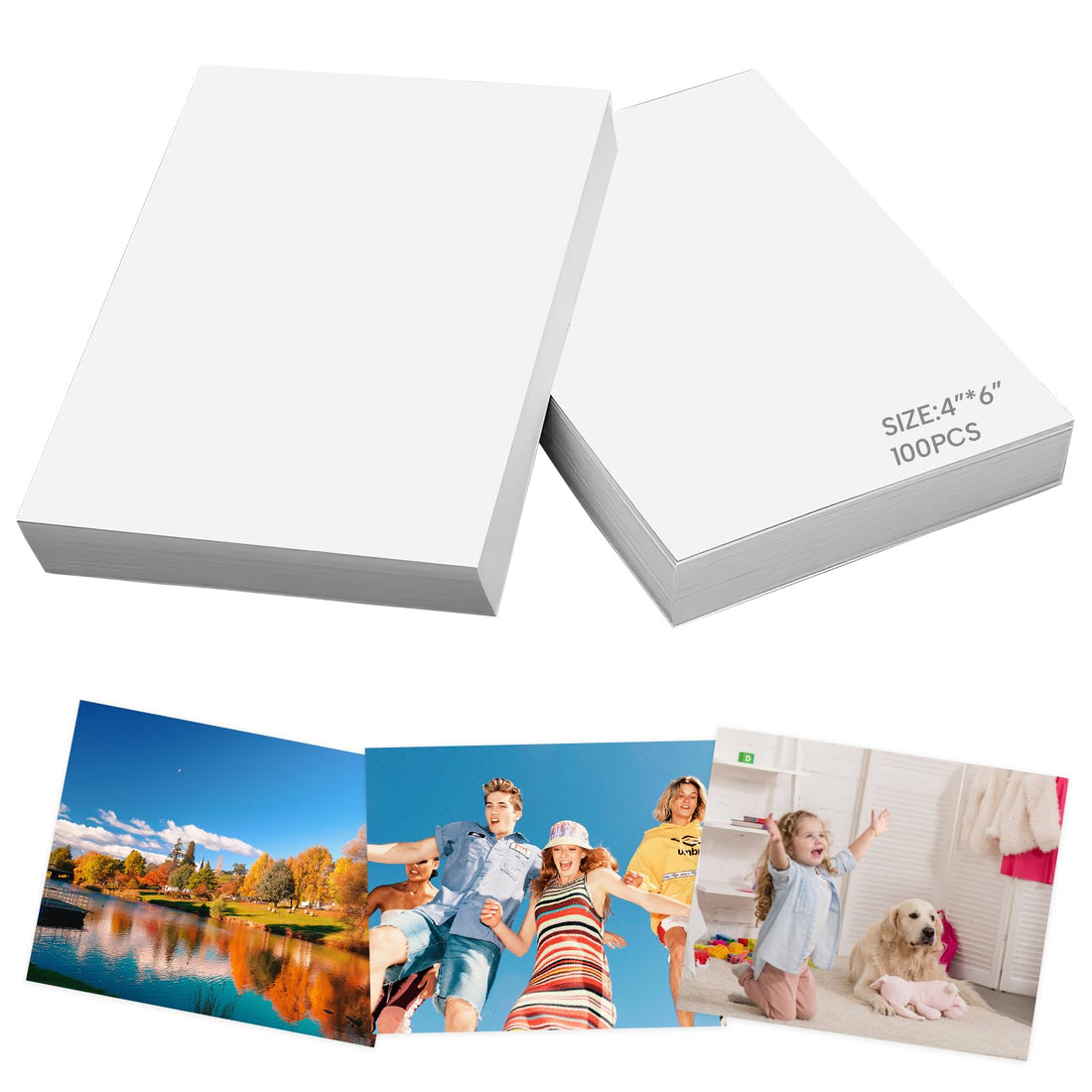 100 Sheets High Glossy Photo Paper, 200gsm Premium White Photographic Paper for Inkjet Printers, Ideal for Photos, Presentations, and Artwork (6 inch)