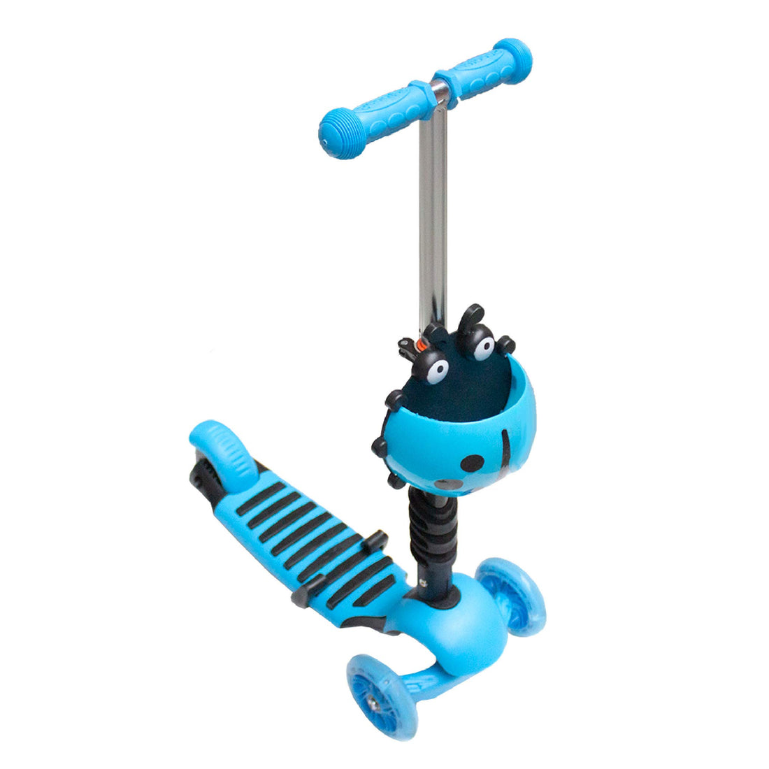 YX-S49 Scooter 3 in 1 Three Wheels LED Height Adjustable Scooter with Ladybug Basket for Boys and Girls with Gift Protection