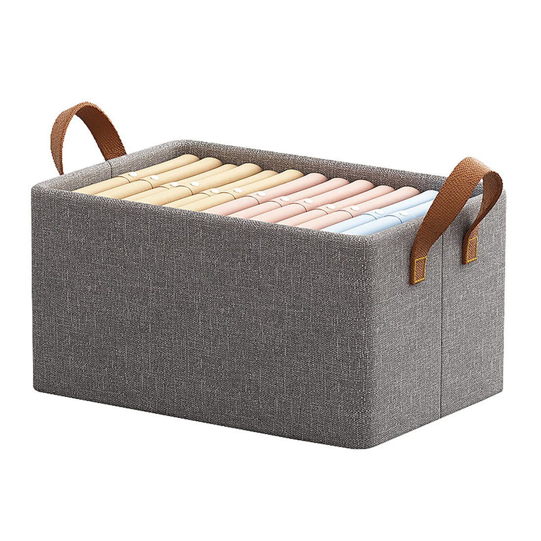 27.2L Collapsible Fabric Storage Cubes, 28.75 qt Sturdy Bins for Organizing, Double Carry Handle Oxford Cloth Foldable Storage Box for Home Bedroom Closet Office Nursery (18.5x11.4x7.8 inch)