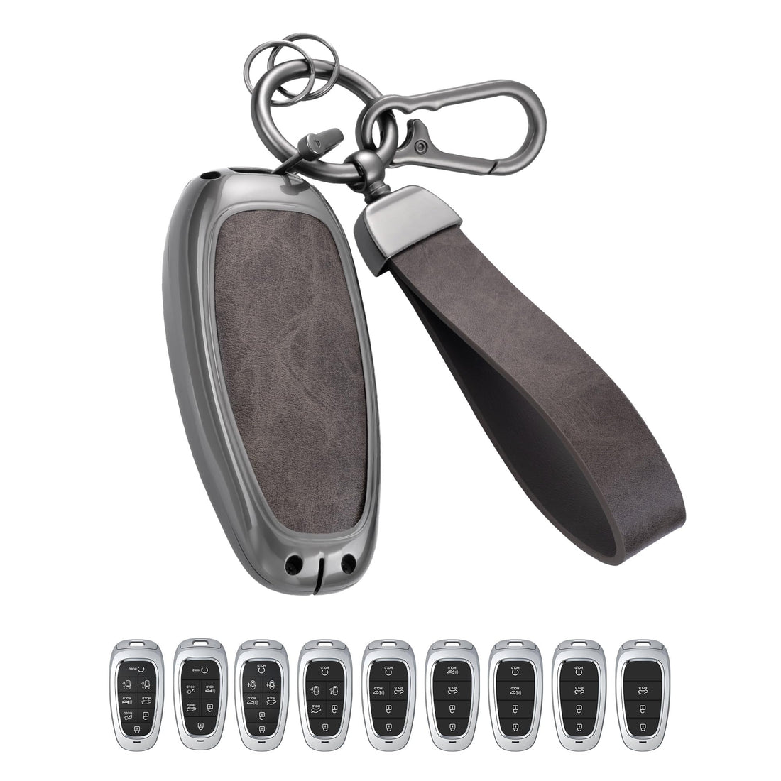 Key Fob Cover with Heavy-duty Keychain for Hyundai Sonata Santa fe Cruz Tucson