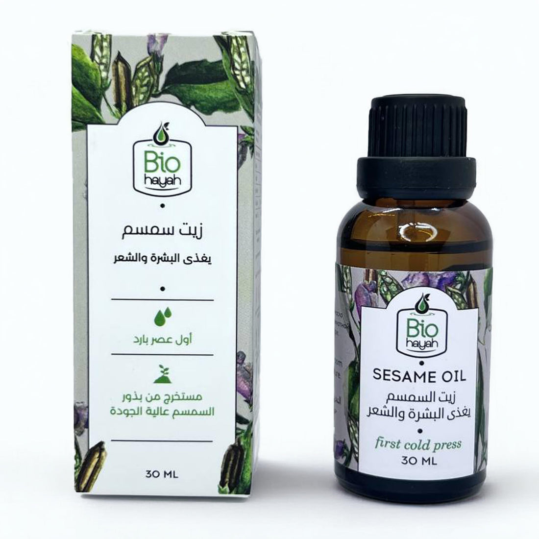 Biohayah Sesame Oil 30ml – 100% Pure Cold Pressed for Skin & Hair Nourishment | Natural Beauty Oil for Moisturizing
