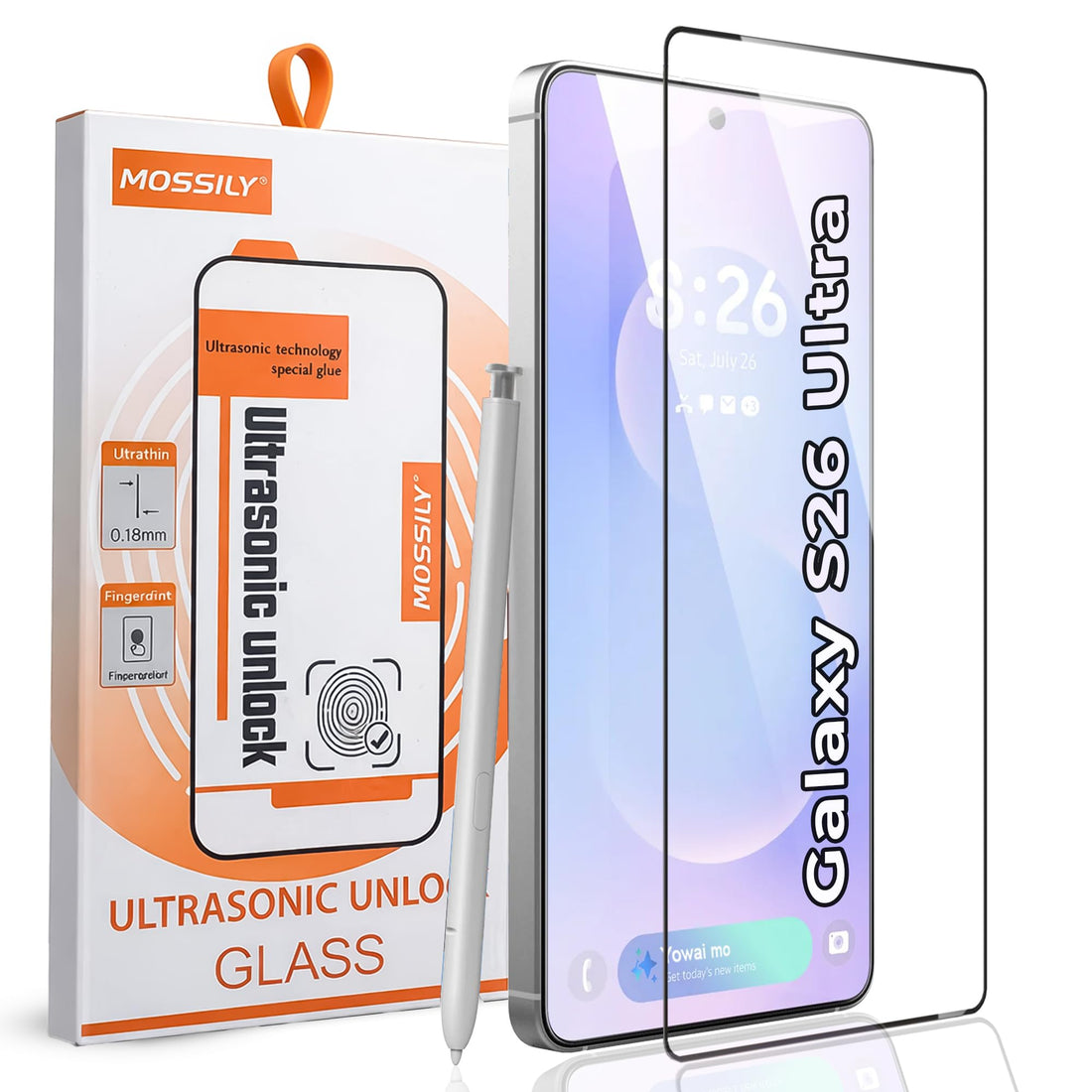 Dl3 Mobilak Screen Protector for Samsung Galaxy S26 Ultra 5G, Tempered Glass Screen Saver Premium HD Protective, Scratch Resistant, NO-Bubble, 9H Hardness, Full Coverage Film