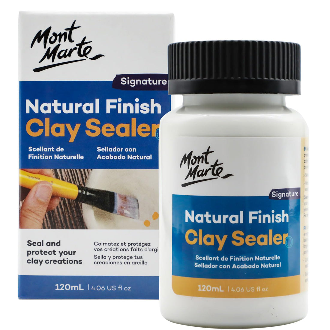 Natural Finish Clay Sealer 120ml (4.06 US fl oz), Matte Varnish for Sculpting Projects, Jewellery, Décor, Ideal for Air Hardening and Polymer Clay