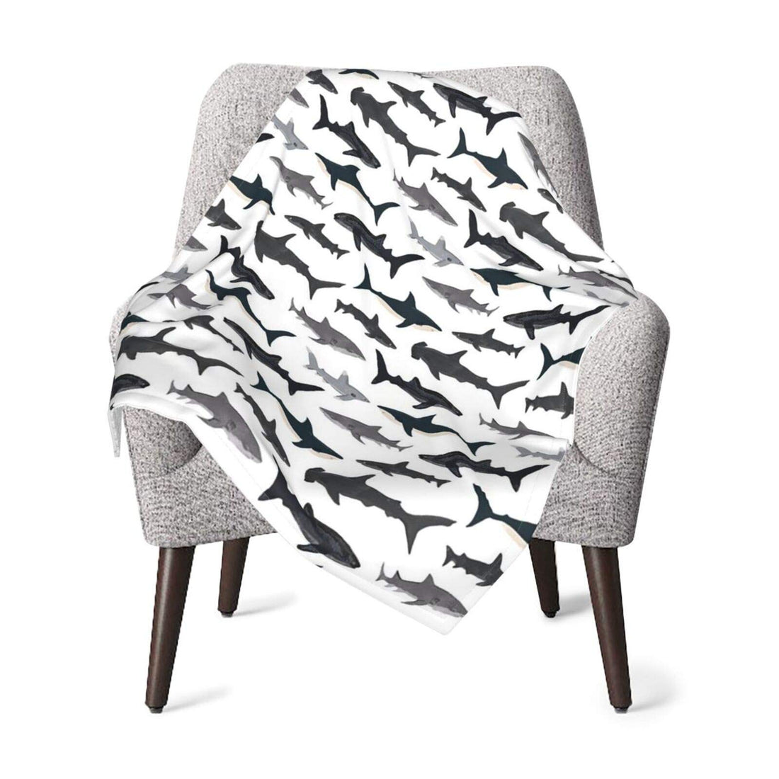 Sharks Nautical Boys Unisex Baby Blanket Super Soft Reversible Nursery, Swaddle Stroller Infant & Toddler Bedding for Kids 30 x 40 Inch(76x102cm)