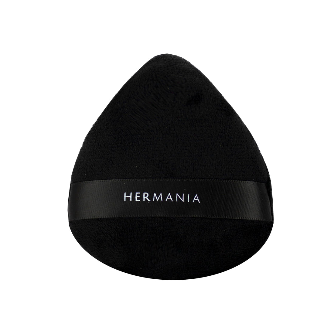 Hermania 1 Piece Big Triangle Powder Puff for Face & Body Loose Powder Washable Reusable Concealer Soft Plush Foundation Sponge Wet Dry Velvet Makeup Tool (Black)
