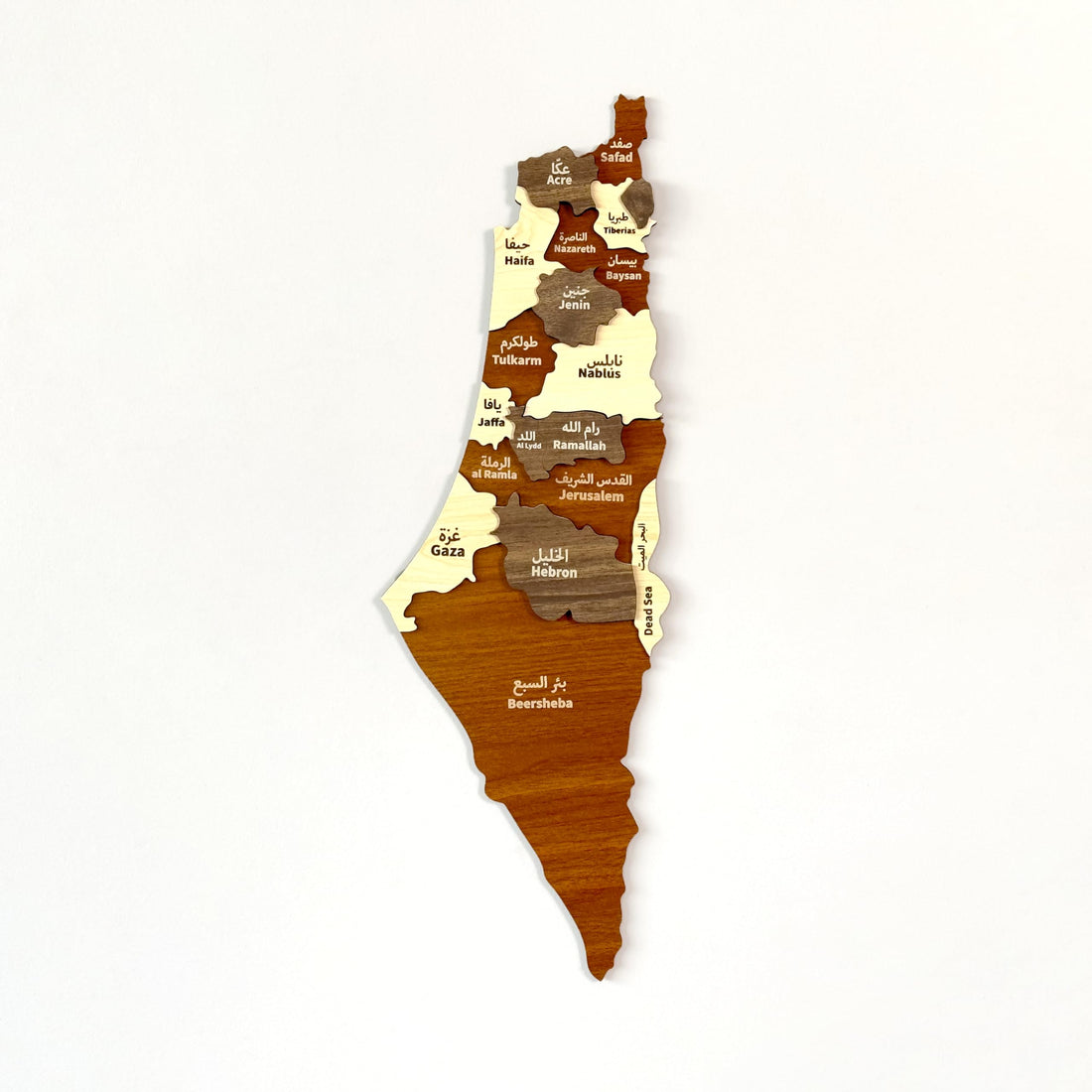 iWA Concept 3D Layered Wooden Palestine Wall Decor, Office Wall Art, Detailed Country Art with Pins, Elegant Decor, Gift for Muslim Friends (Large)