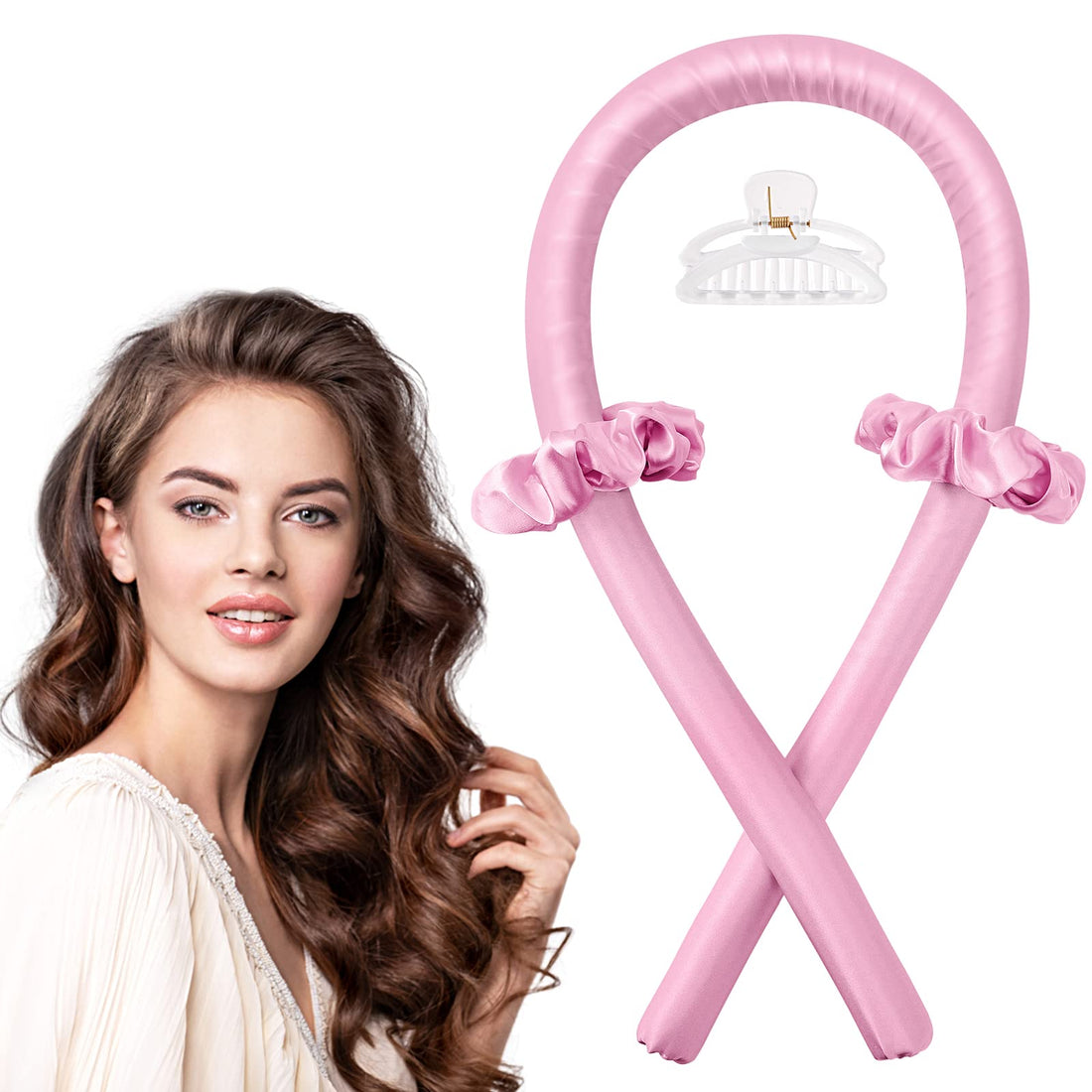 IENIN Heatless Curls Headband, Heatless Curling Hair Curler No Heat Hair Rollers to Sleep in Curl Ribbon Overnight Heatless Curling Rod Headband for Women Holiday Gift