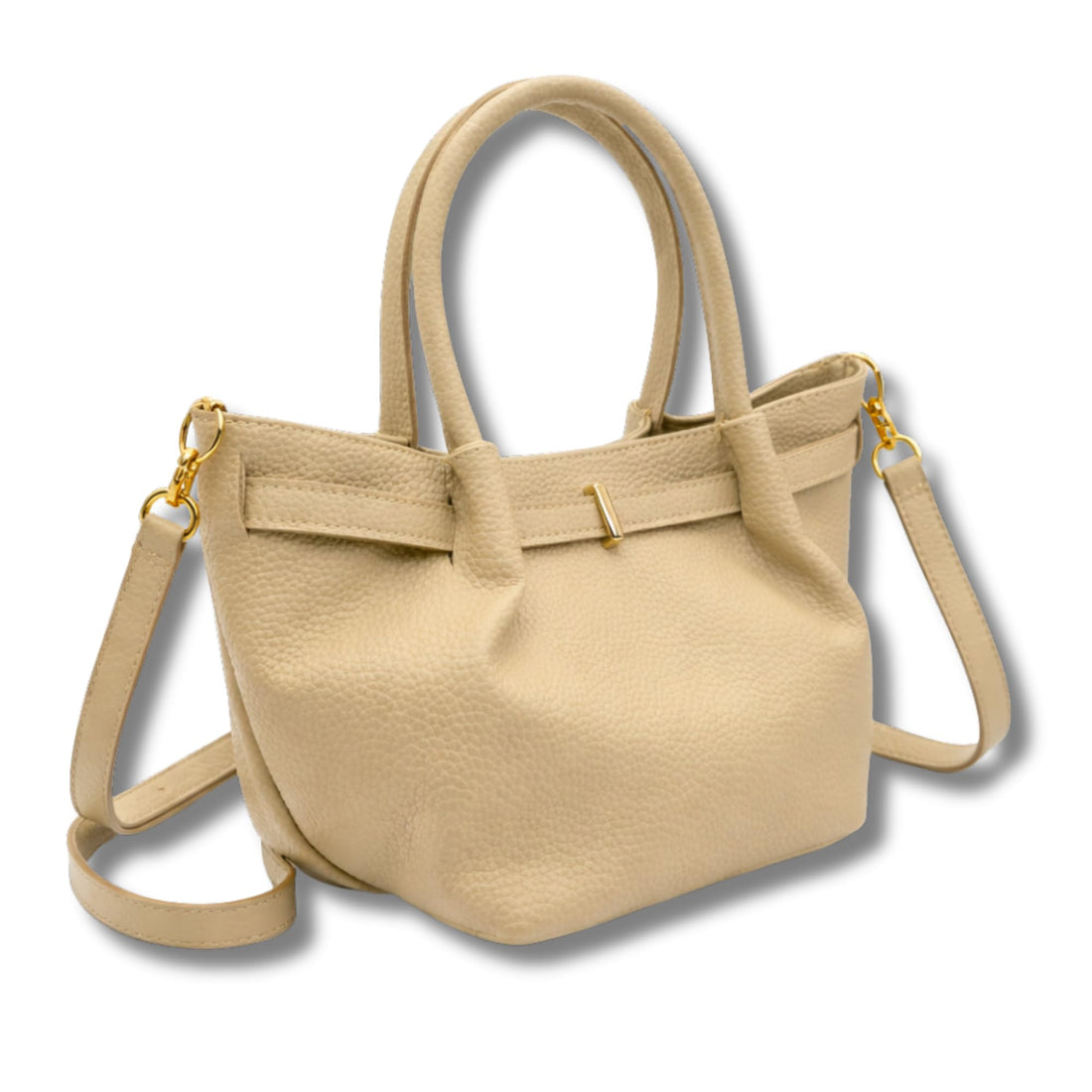 AYSLE 1640 Women’s Pebbled Leather Shoulder, Crossbody & Top Handle Bag | Magnetic Closure | Adjustable Strap | Gold-Tone Hardware | 12 Colors | 17×28×14 CM