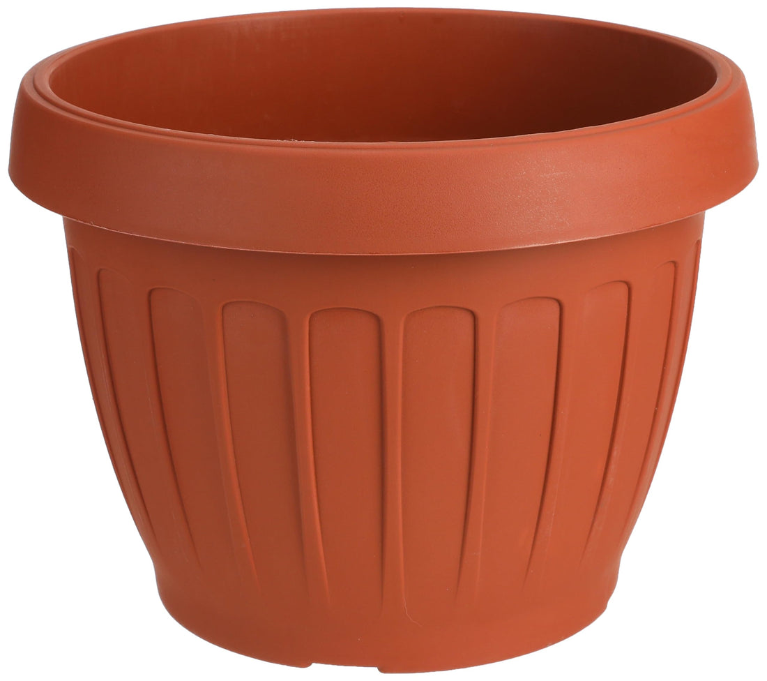 Bama Natura Balcony Box With Self Waterer Saucer, 30097, Red Brown, Plastic - Made In Italy