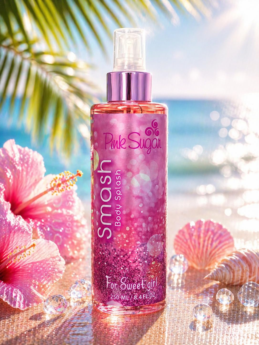 Body Splash - Smash - Pink Sugre French Fragrance - Firm and Aromatic All Day Wear - Women - Size 250ml