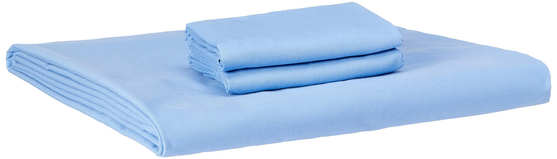 NICE HOME Flat Bed Sheet Set - 2 Pillow Cases and 1 Bed Sheet - Size 120x200cm Teal