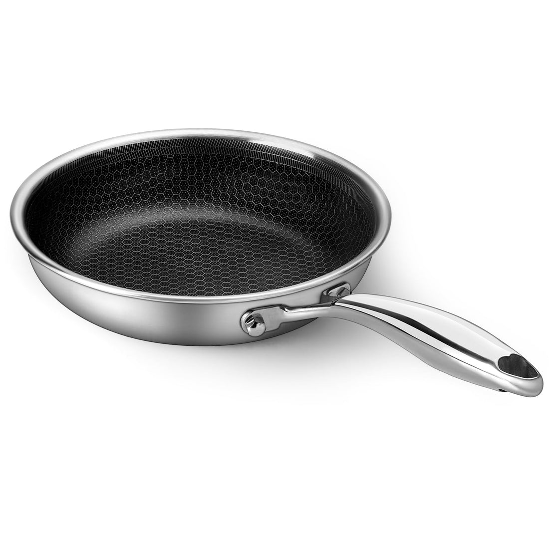 Stainless Steel Frying Pan Nonstick Frying Pan 8 Inch Honeycomb Coatings Stainless Steel Kitchen Cooking Pan Skillet Woks Pan Egg Pans Non Toxic Healthy Omelette Pan Compatible W/All Cooktops