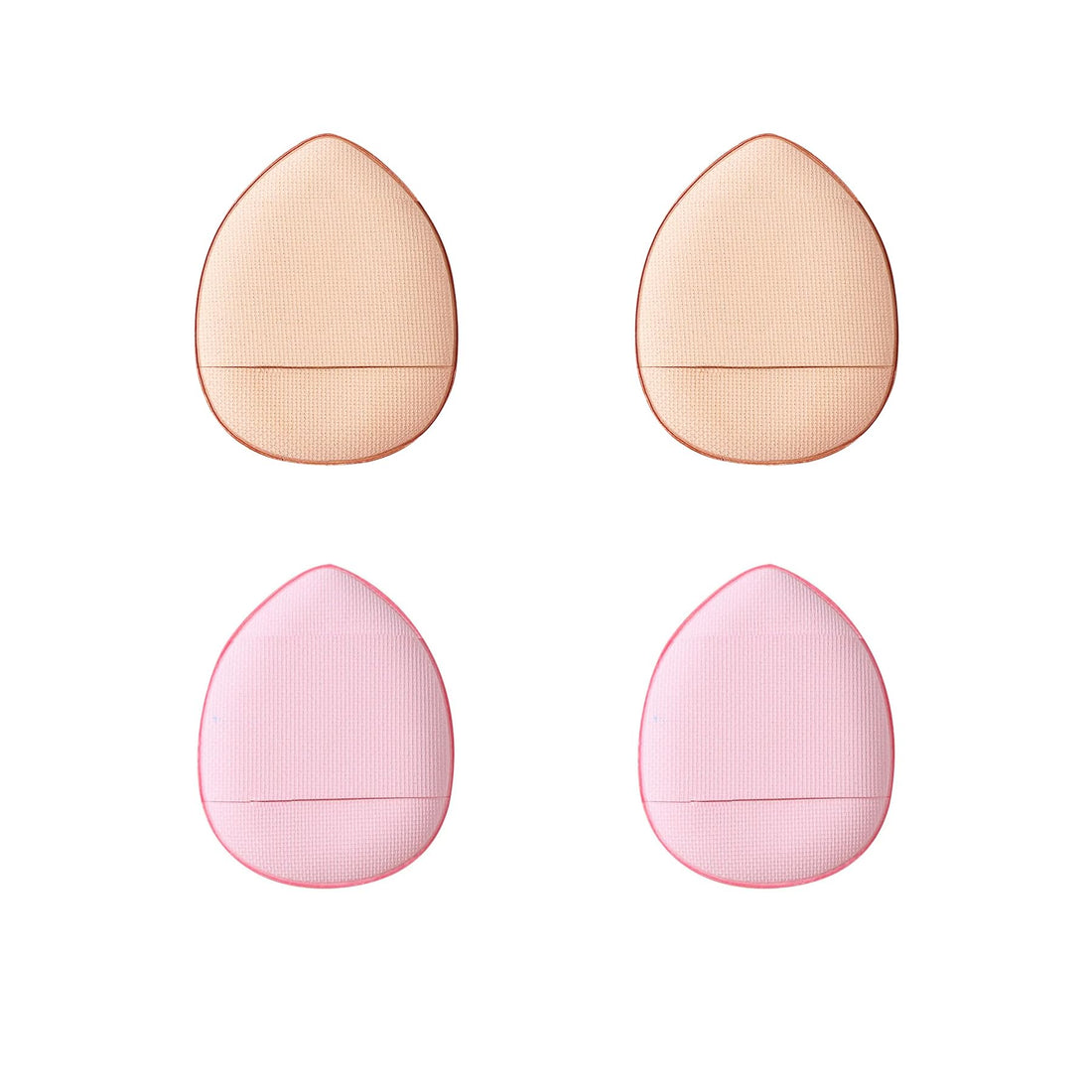 Hermania 4 Pieces Finger-size Mini Air Cushion Droplet Makeup Sponge for Setting Under Eyes Loose Powder & Concealer Cream Products Premium Latex Free for Flawless Wet/Dry Application (Pink/Nude)