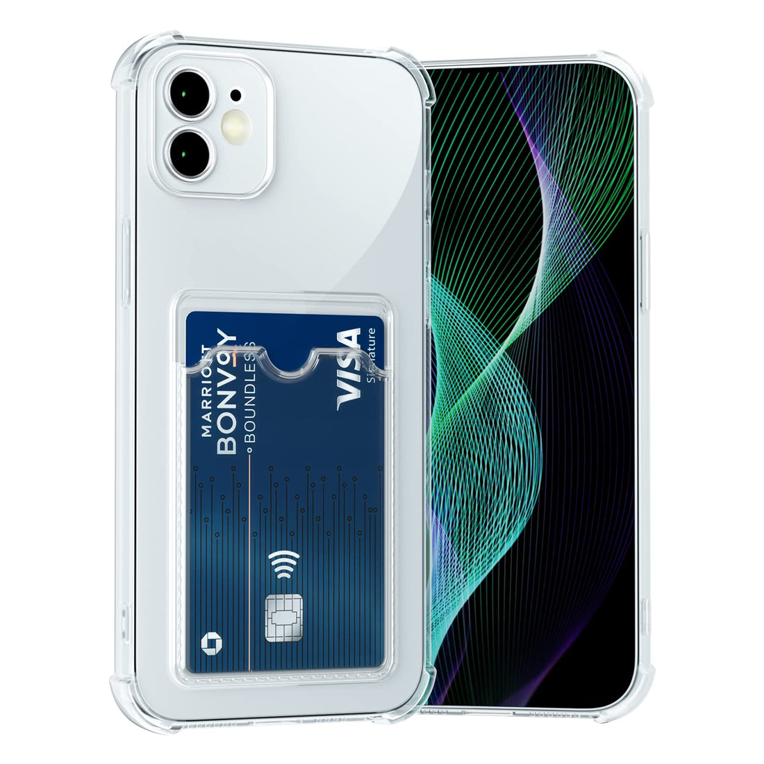 AKABEILA Case for iPhone 11 Clear Slim Phone Case Soft TPU Wallet Case Bag Cover with Card Slot Holder Shockproof 6.1"