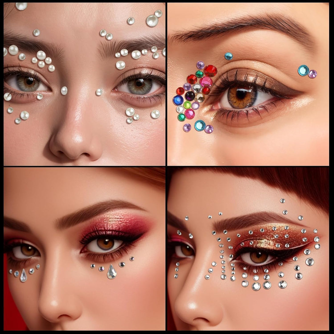 Eye Shiny Butterfly Flower Stickers Facial Body Glitter Butterfly Makeup Stickers for Women Girls Waterproof Temporary Fake Flower Tattoo Sticker -1 sheet (N-3)