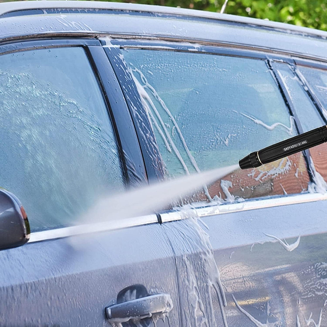 High Pressure Water Gun for Car Wash and Garden Irrigation Equipment, Features Metal Nozzle and Adjustable Garden Hoses, Perfect for Bathing Pets in Your Backyard - Available Now in Amazon's