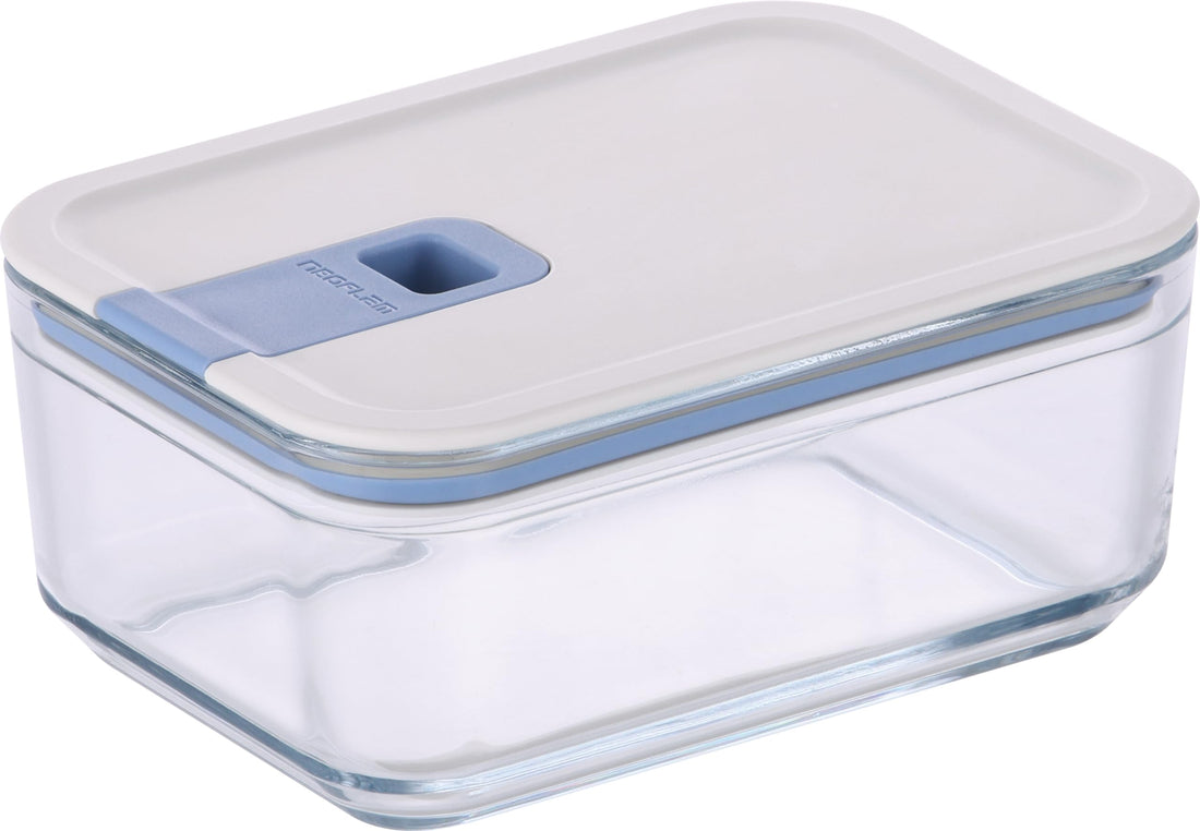 Neoflam Perfect Seal Glass Food Storage Containers – Airtight, Easy to Open, Durable Heat-Resistant Glass, 750 ml Square