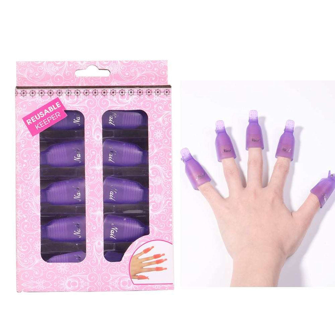 10pcs/set Plastic Acylic Nail Gel Polish Remover Clips Soak Off Gel Polish Wrap For Nail Art