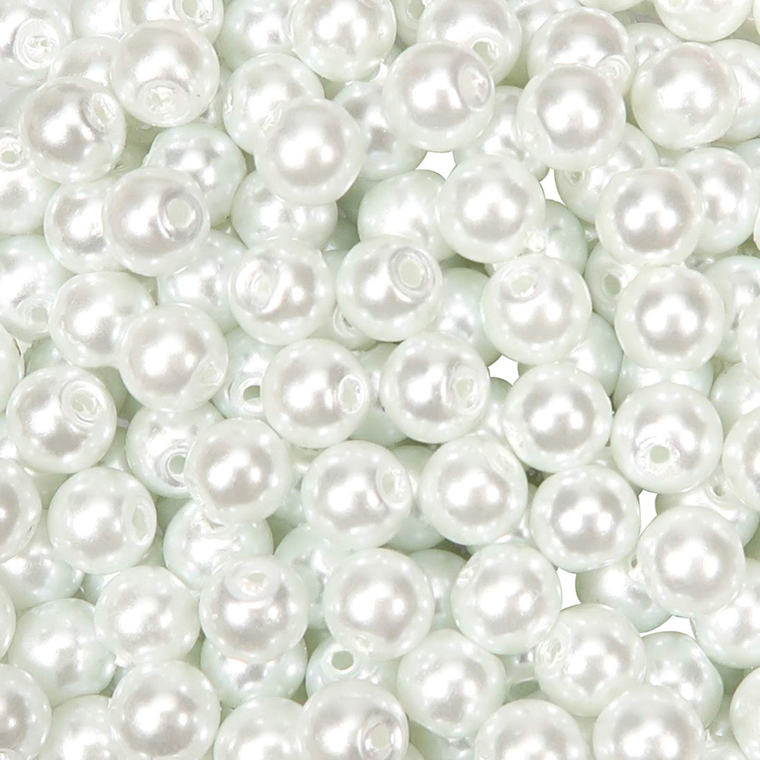 JAZZEEL White Round Glass Pearl Beads 500pcs 8mm Loose Spacer Faux Pearl Beads for DIY Craft Necklaces Bracelets and Classic Wedding Jewelry Making Elegant Crafting Supplies