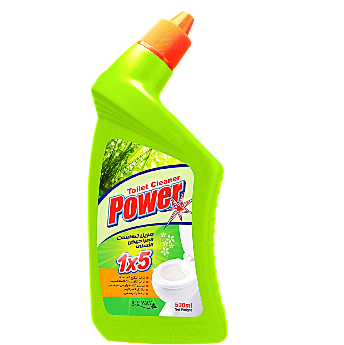 Power Toilet Descaler Remover 5 in 1 Remove Tough Stains Limescale Yellowing Germs, Toilet Fragrances 500ml (Original Scent)