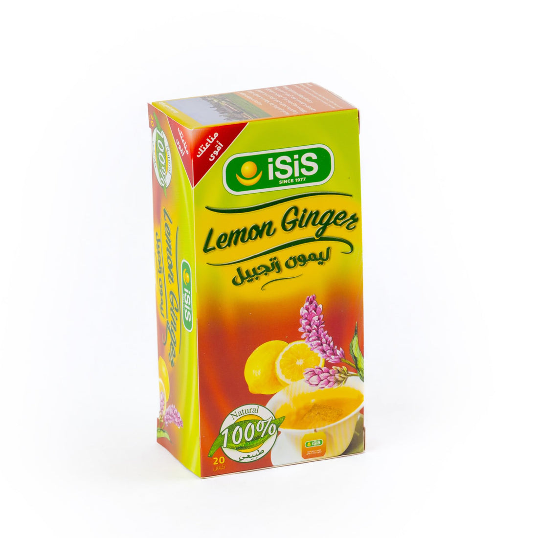 iSiS Natural Lemon & Ginger Herbal Tea – 20 Envelopes
