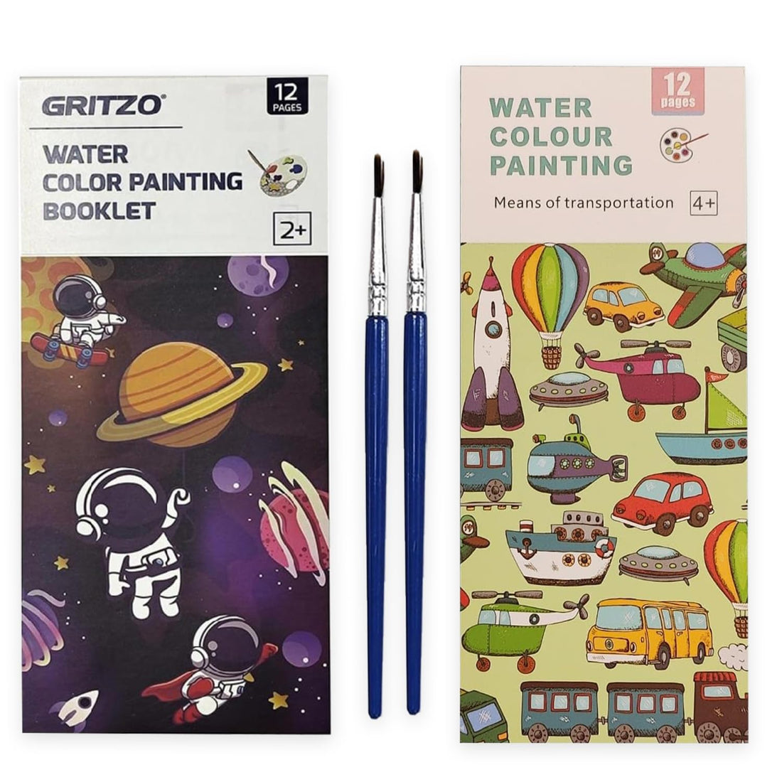 2 Pcs Magic Water Coloring Book for Kids Reusable Water Coloring Book with Magic Pen Kids Educational Activities and Fun Stationery (Space)