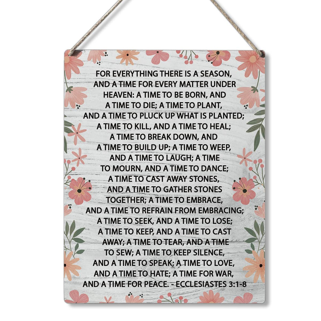 Qious Inspirational Bible Gift Signs for Everything There is a Season and a Time for Every Matter Under Heaven Wooden Hanging Sign Religious Scripture Art Wall Home Decoration 10 x 8 Inches