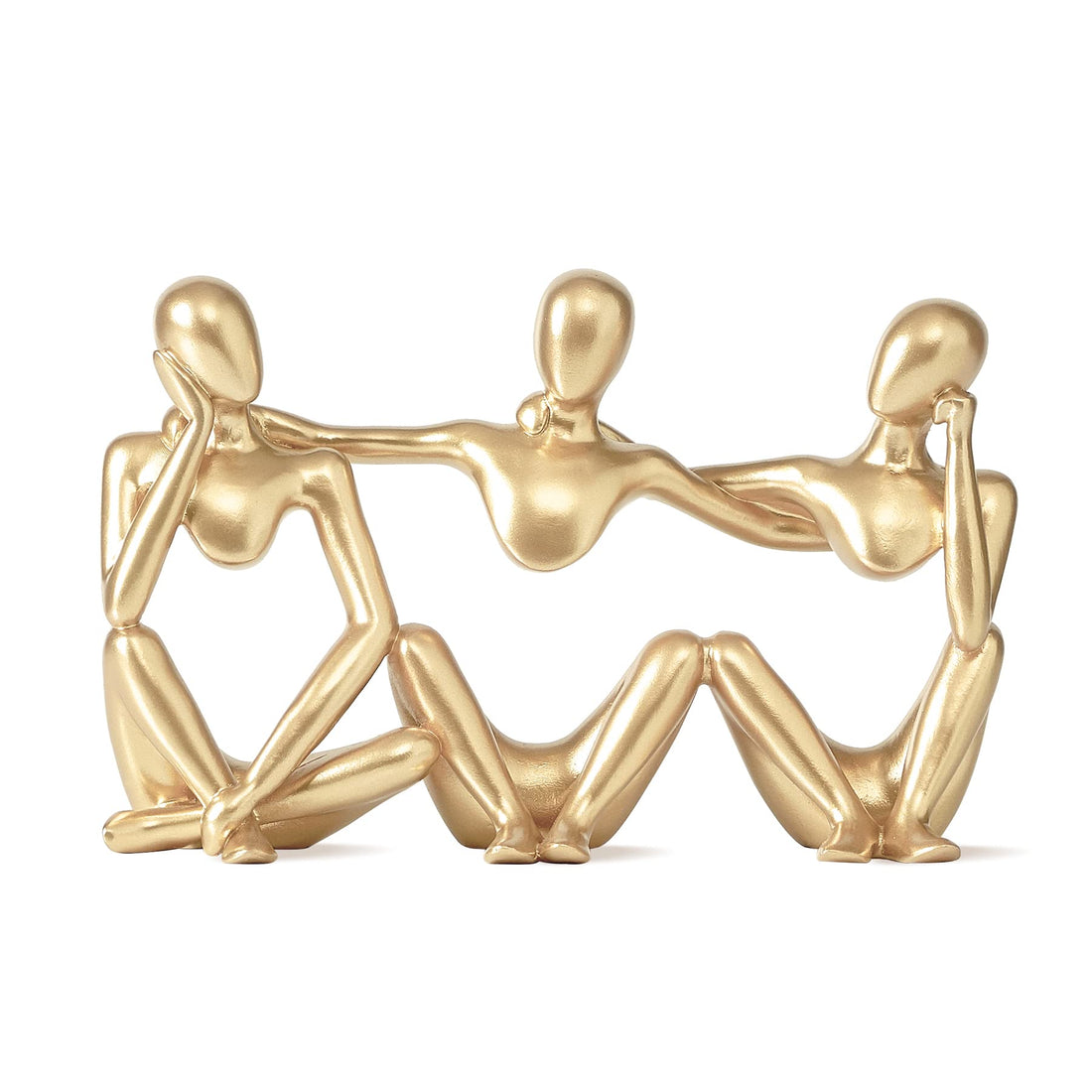 FJS Best Friends Statue Gold Home Decor, Modern Sculptrure for Coffee Table Bookshelf, Golden Figurines Table Decorations for Living Room Bedroom Office