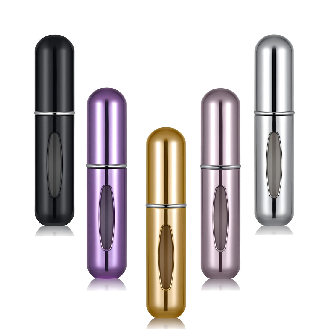 Portable Travel Sprayer - Stylish Reusable 8ml Bottles for Perfume and Alcohol, Bottom Pump Design for Easy On-the-Go Refills.(6 Pack)