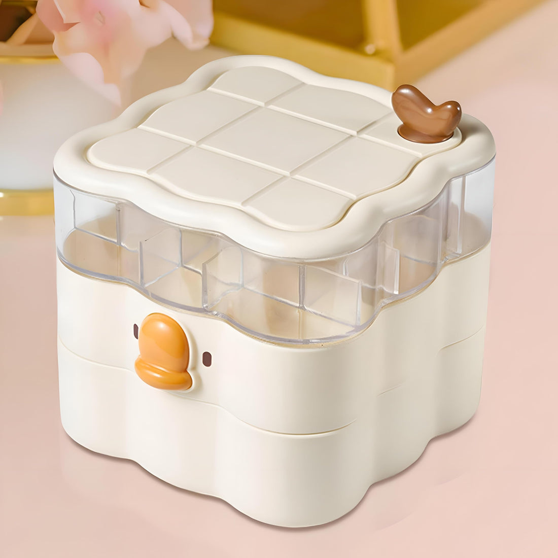Organizer Rack - See-Through Acrylic 3-Shelf Unit for Jewelry and Accessories, Features Secure Lid to Prevent Dust Accumulation, Suitable for Home or Retail Display of Small Items Like Rings andPendan