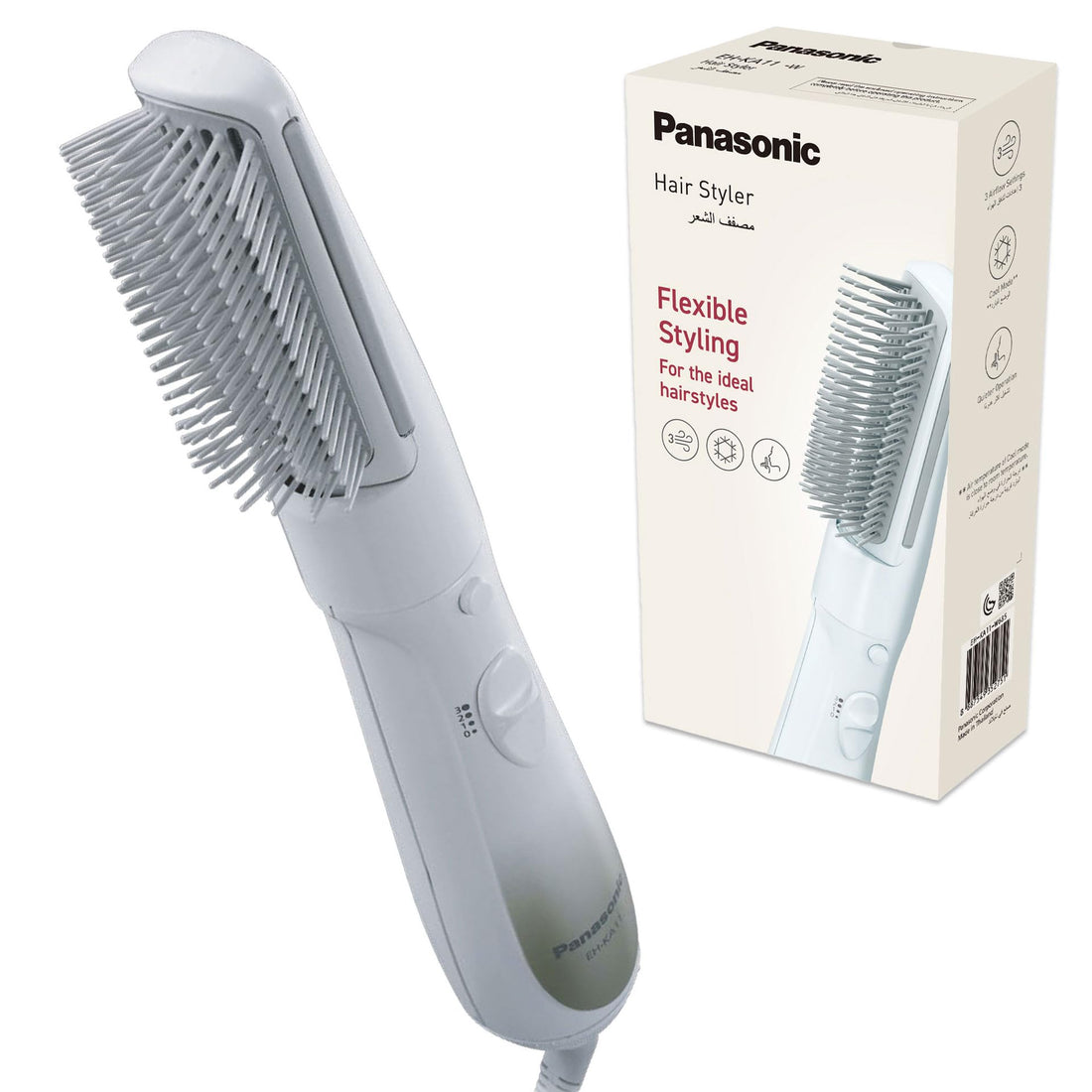 Panasonic EH-KA11 Hair Styler, White, Made in Thailand – International Warranty