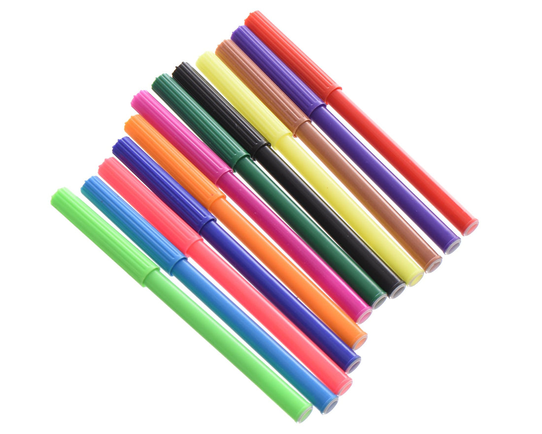 Set Of 12 Pieces Of Fiber Tip Watercolor Pens, Vibrant Colors, Dual Functionality, Acid-free And Non-toxic, Premium Quality