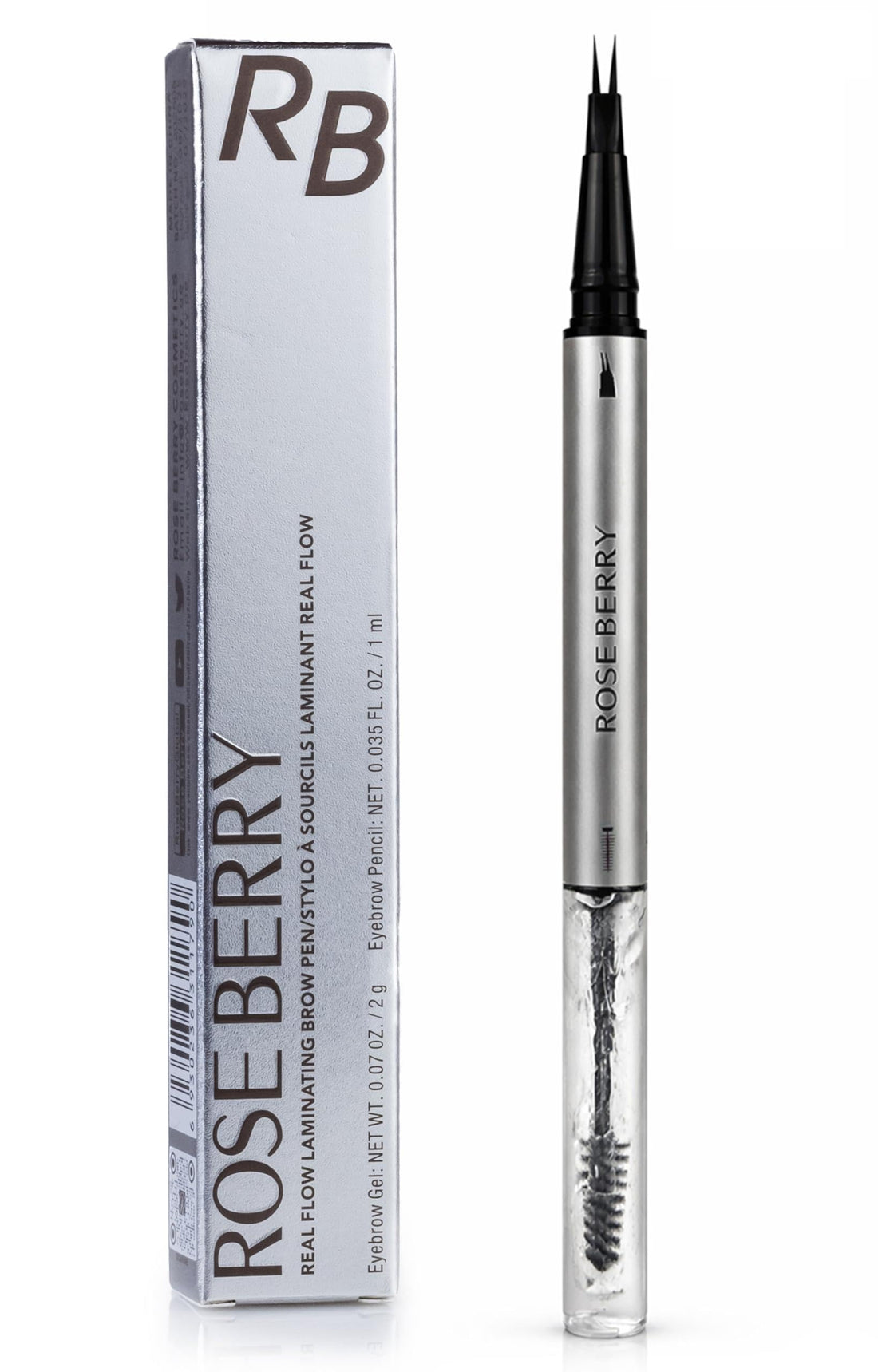 Rose Berry - Eyebrow Gel & Pencil, 2 IN 1, Real Flow Laminating Brow Pen, Long Lasting Professional Brow Stylist (Auburn, Model - RB-EB1178)