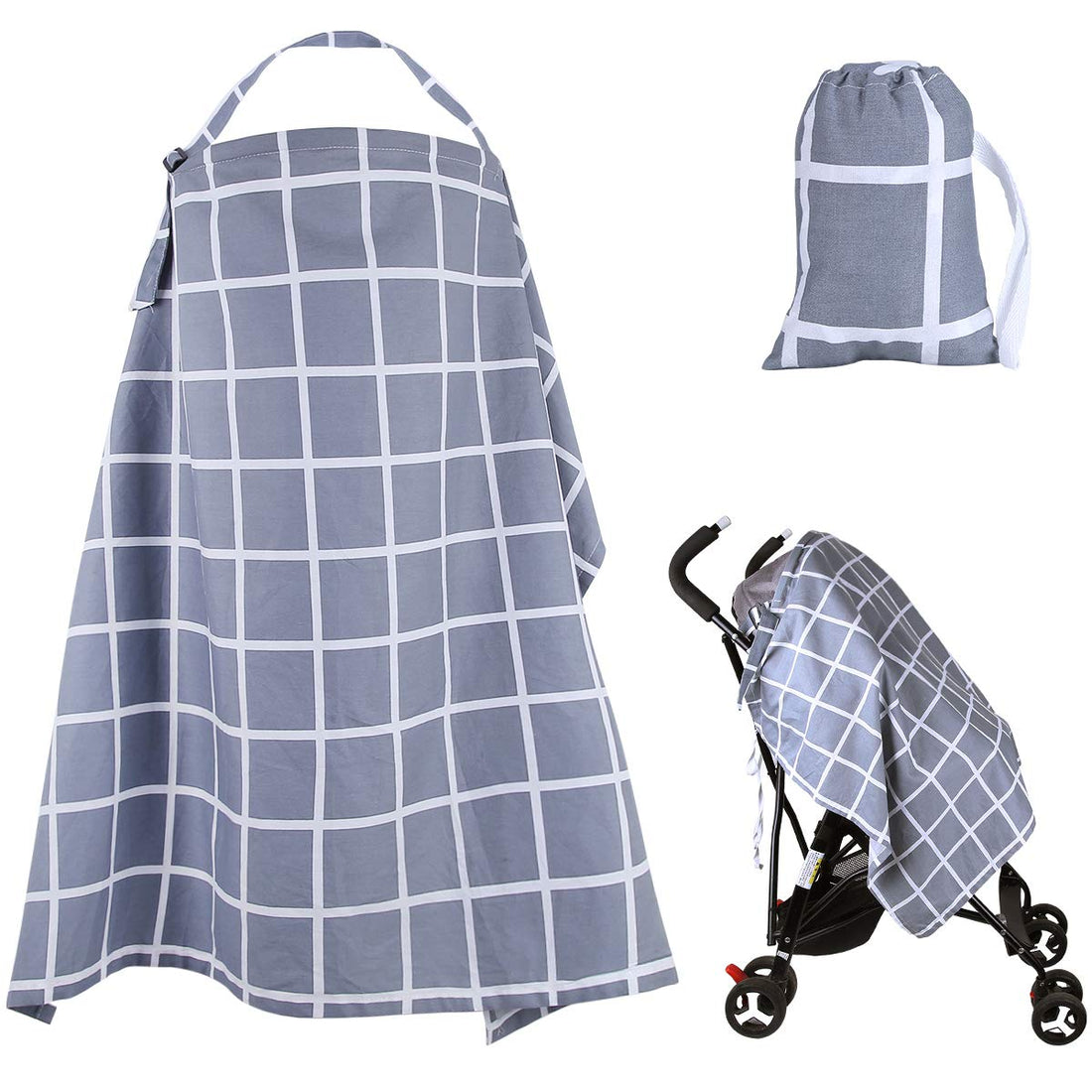 Moro Moro 3 Nursing Breastfeeding Cover Lightweight Breathable Cotton Nursing Apron For Breastfeeding Rigid Neckline Full Coverage And Adjustable Strap-Free Matching Pouch And Towel