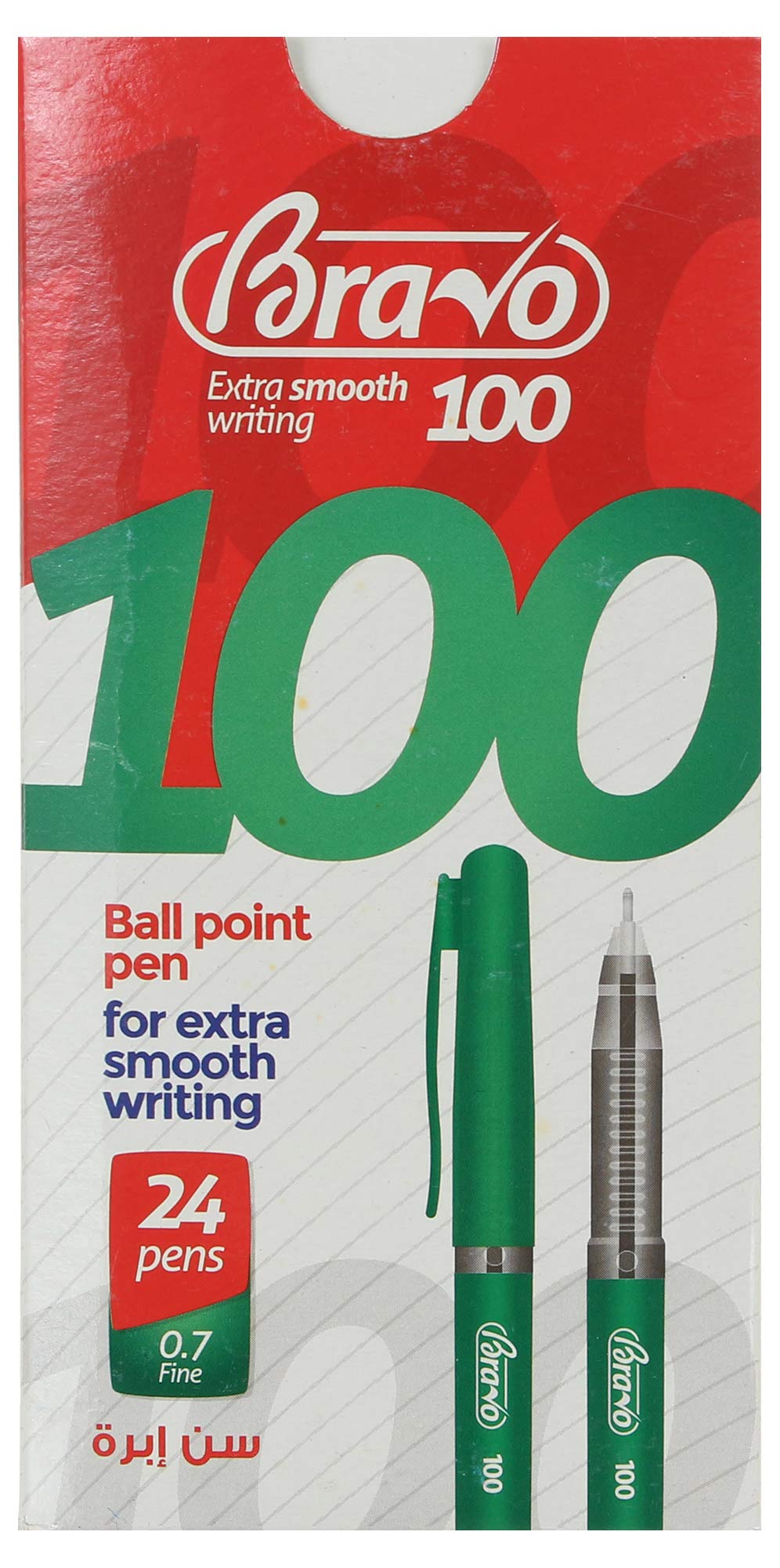 Sasco Ball Pen Bravo 100-Pack of 25 Pens - Green