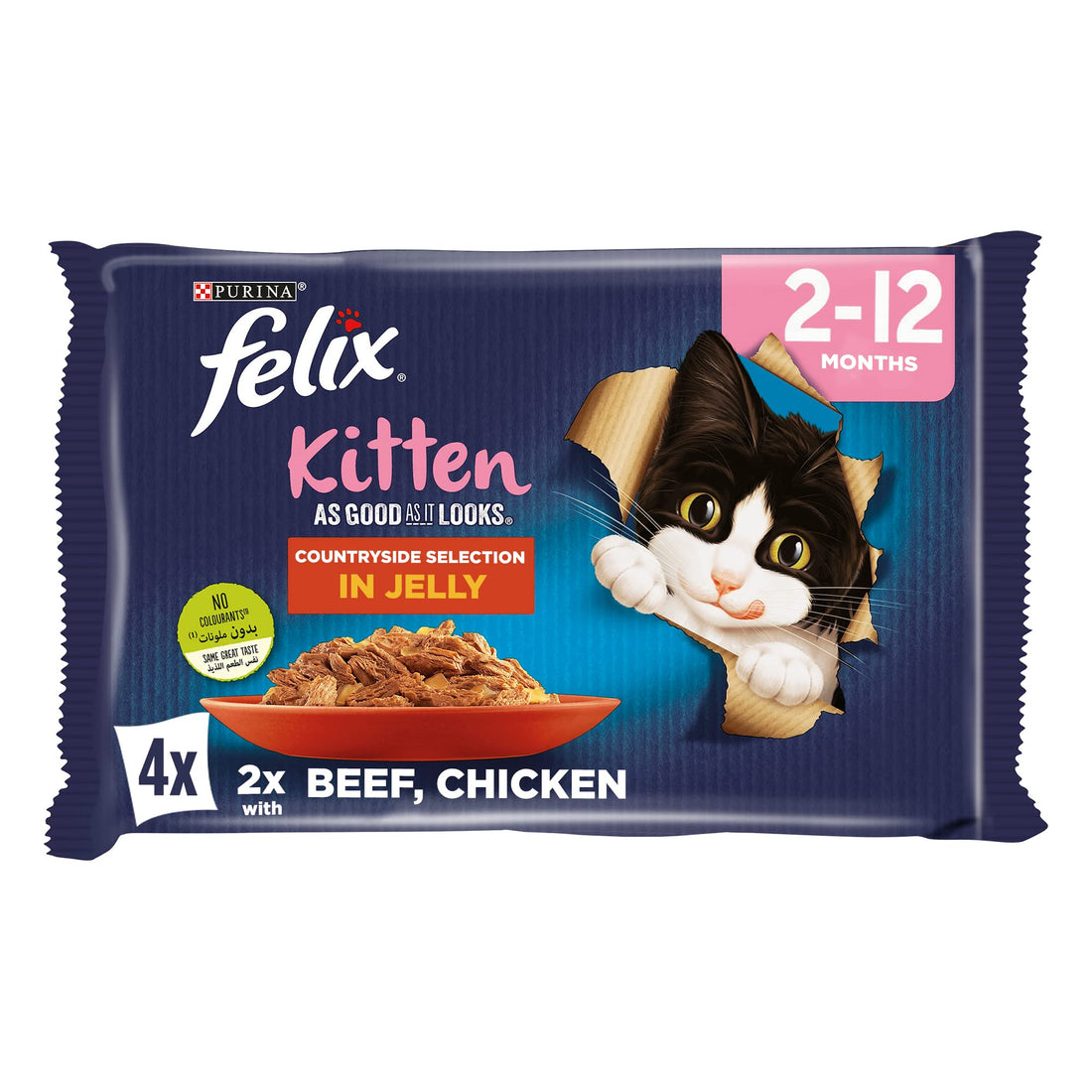 Purina Felix Junior Countryside Selection In Jelly Wet Cat Food, 85G (4 Sachets)