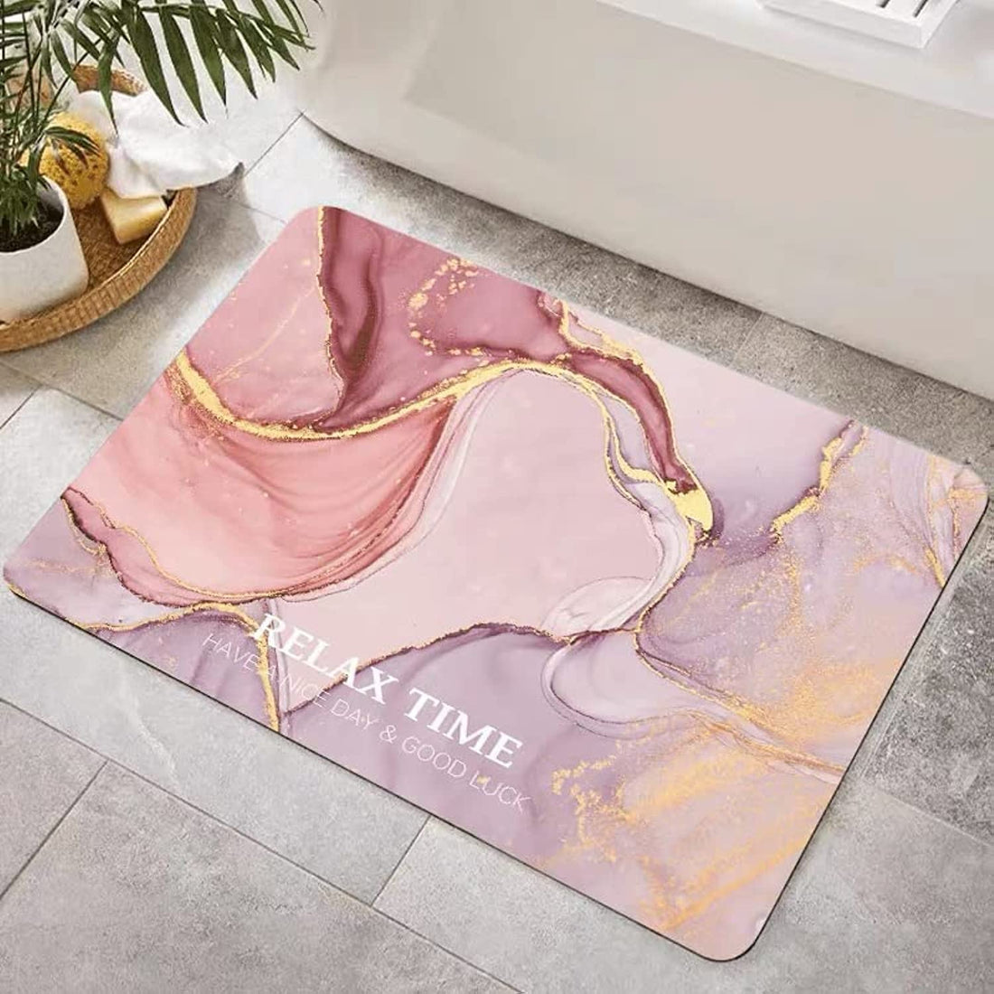 Bathroom Rug Entrance Kitchen Mat Leather Diatum Quick Dry Easy Clean Oil Resistant Non-Slip Kitchen Door Mat Super Absorbent Entrance Mat 60X40cm (Shape 5)