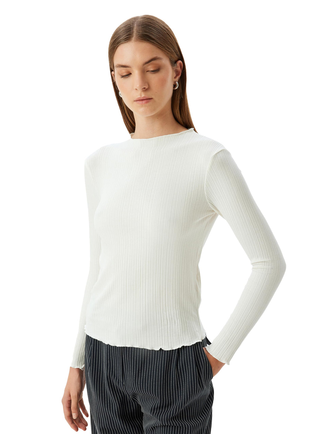 KOTON Womens Long Sleeve T-shirt Modern