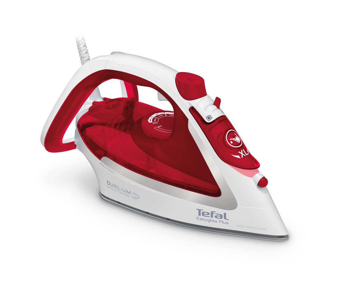 Tefal Easygliss Plus (Made in France), Steam Iron, 2500 W, (Amazon Exclusive), Red/White - FV5717E0