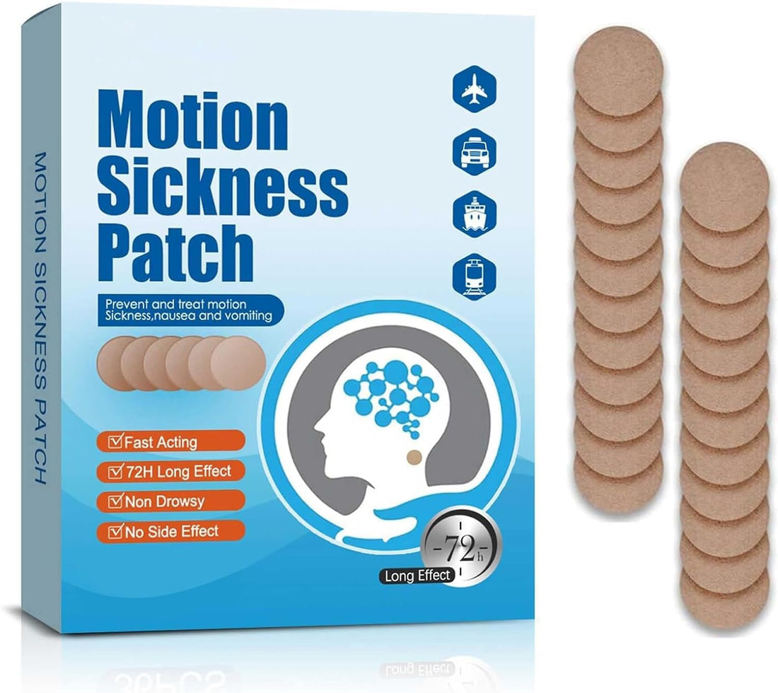 36PCS Motion Sickness Patches, Anti Nausea Sea Sickness Patch for Cruise, No Side Effects for Car and Boat Rides, Ships, Cruise and Airplane & Other Forms of Transport - for Adults and Kids