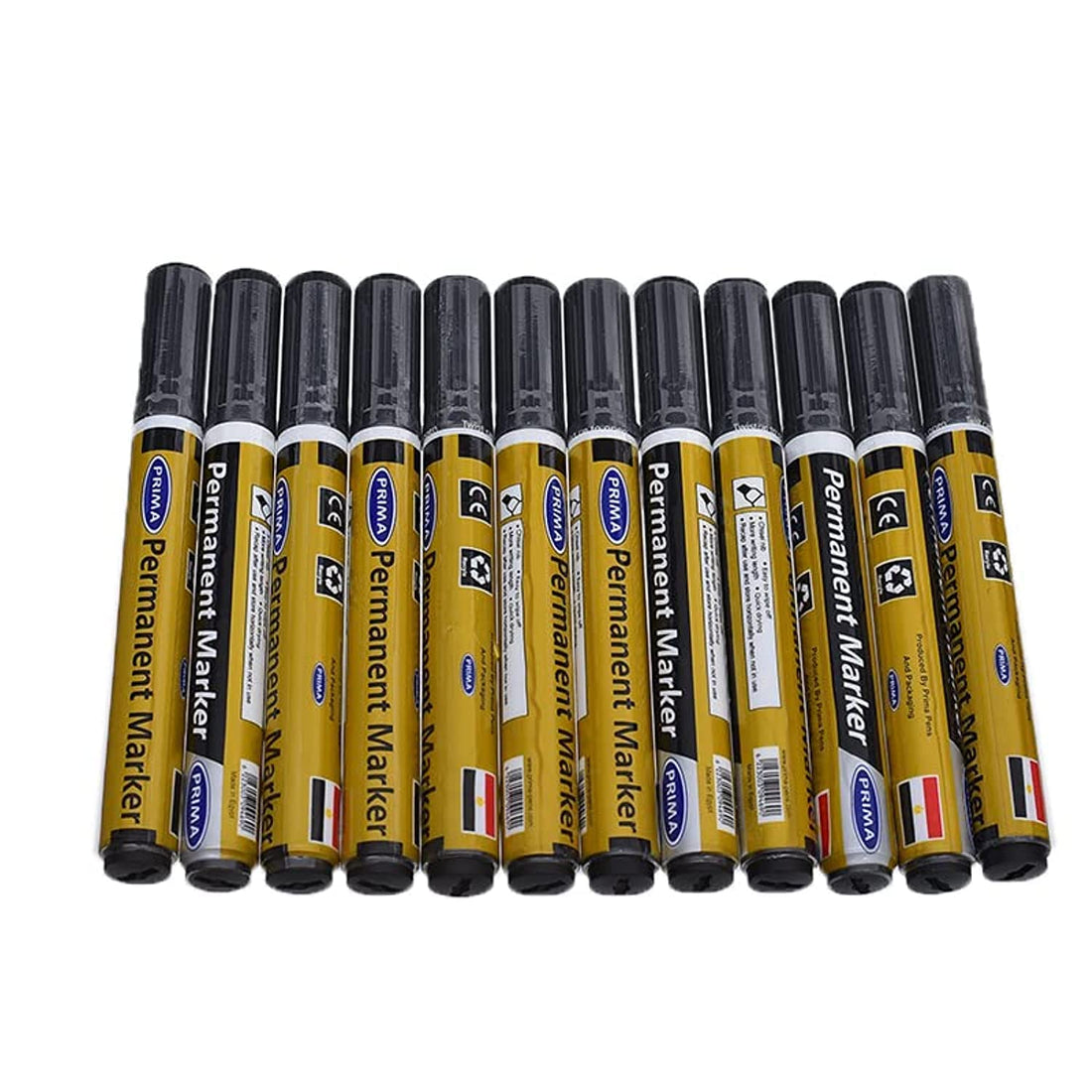 Prima permanent marker water based ink set of 12 pcs. - black