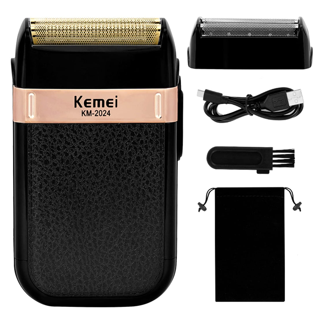 Kemei Men'S Electric Razor Waterproof Reciprocating Razor Cordless Precision Beard Trimmer Twin Blade Usb Rechargeable Grooming Razors,Shaving & Hair Removal Products