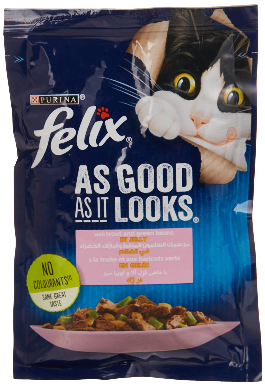 Felix Purina As Good As It Looks with Trout and Green Bean in Jelly, 85g